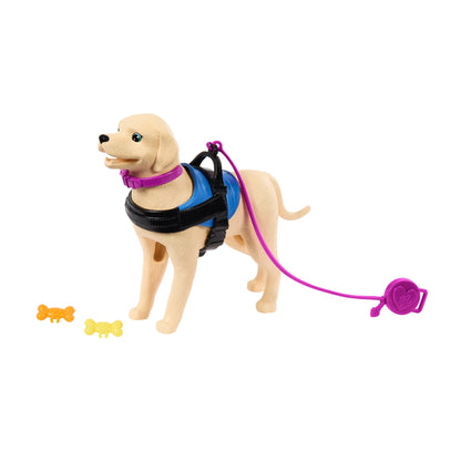 Barbie Doll & Service Dog Playset With Wheelchair, Ramp & Accessories, Brunette Fashion Doll