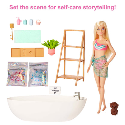 Barbie Doll & Bathtub Playset, Blonde, Confetti Soap & Accessories