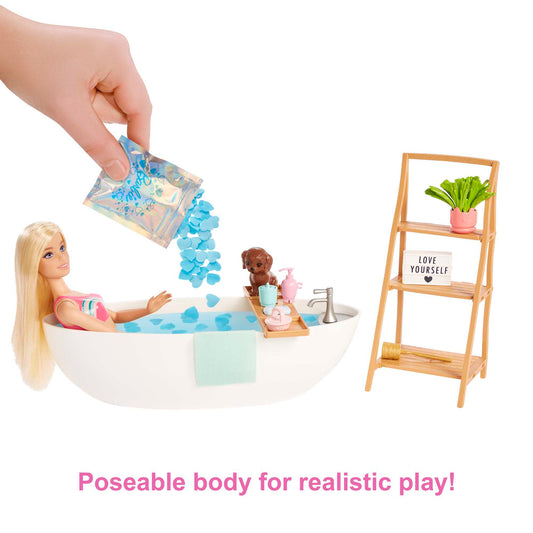 Barbie Doll & Bathtub Playset, Blonde, Confetti Soap & Accessories