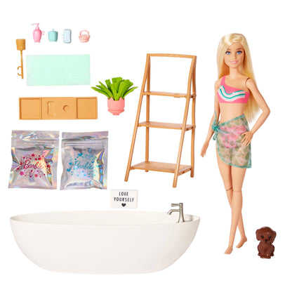 Barbie Coffret de Jeu Bain Confetti et Poupée Blonde